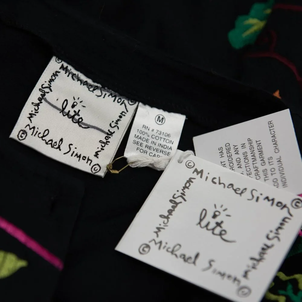 Michael Simon Embroidered Cardigan Vintage Jacket Colorful Deadstock Med New - Picture 3 of 6